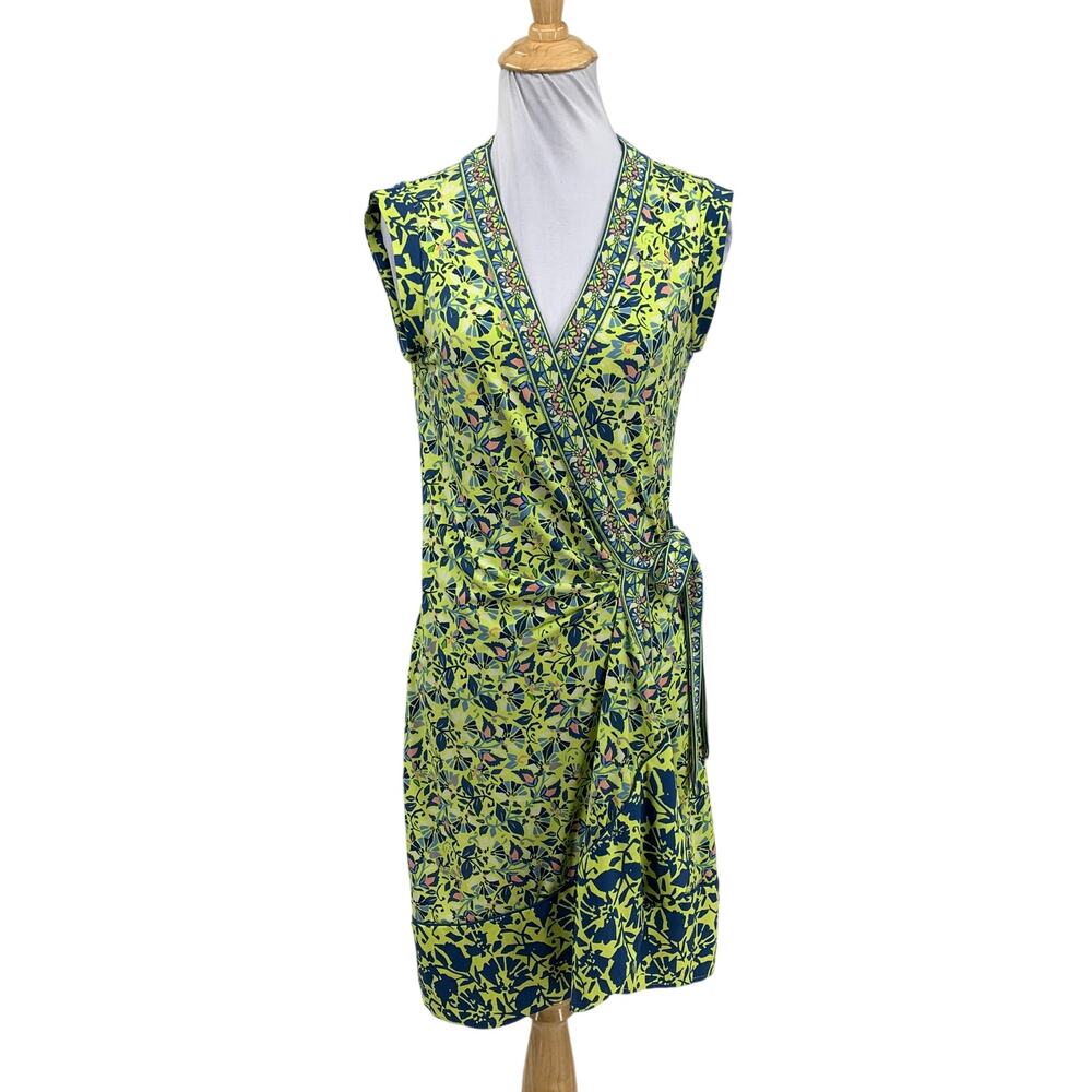 Bcbgmaxazria Dress Womens XS Extra Small Multi Safiya Wrap Floral Tie Waist